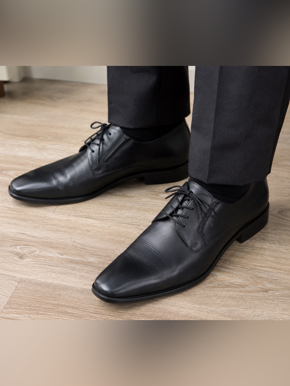 Aldo Black Men's Leather Derby Oxfords